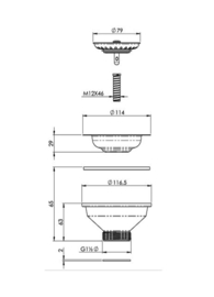 Keuken afvoer plug zonder overloop laag 6/4