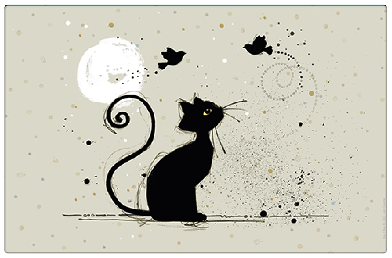 Placemat - Kat met 2 vogeltjes