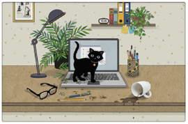 Placemat - Kat op laptop
