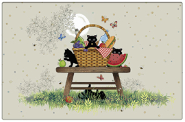 Placemat - Kat in picknickmand