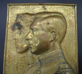 Belgian King Albert & Queen Elisabeth plaque 1914