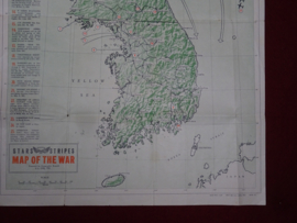 Korean War Map - Stars and Stripes Magazine 1952