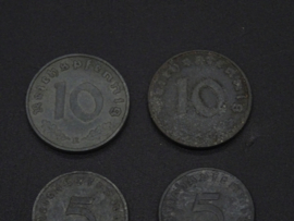 German Reichspfennig set of 5 coins (2)