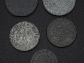 German Reichspfennig set of 5 coins (1)