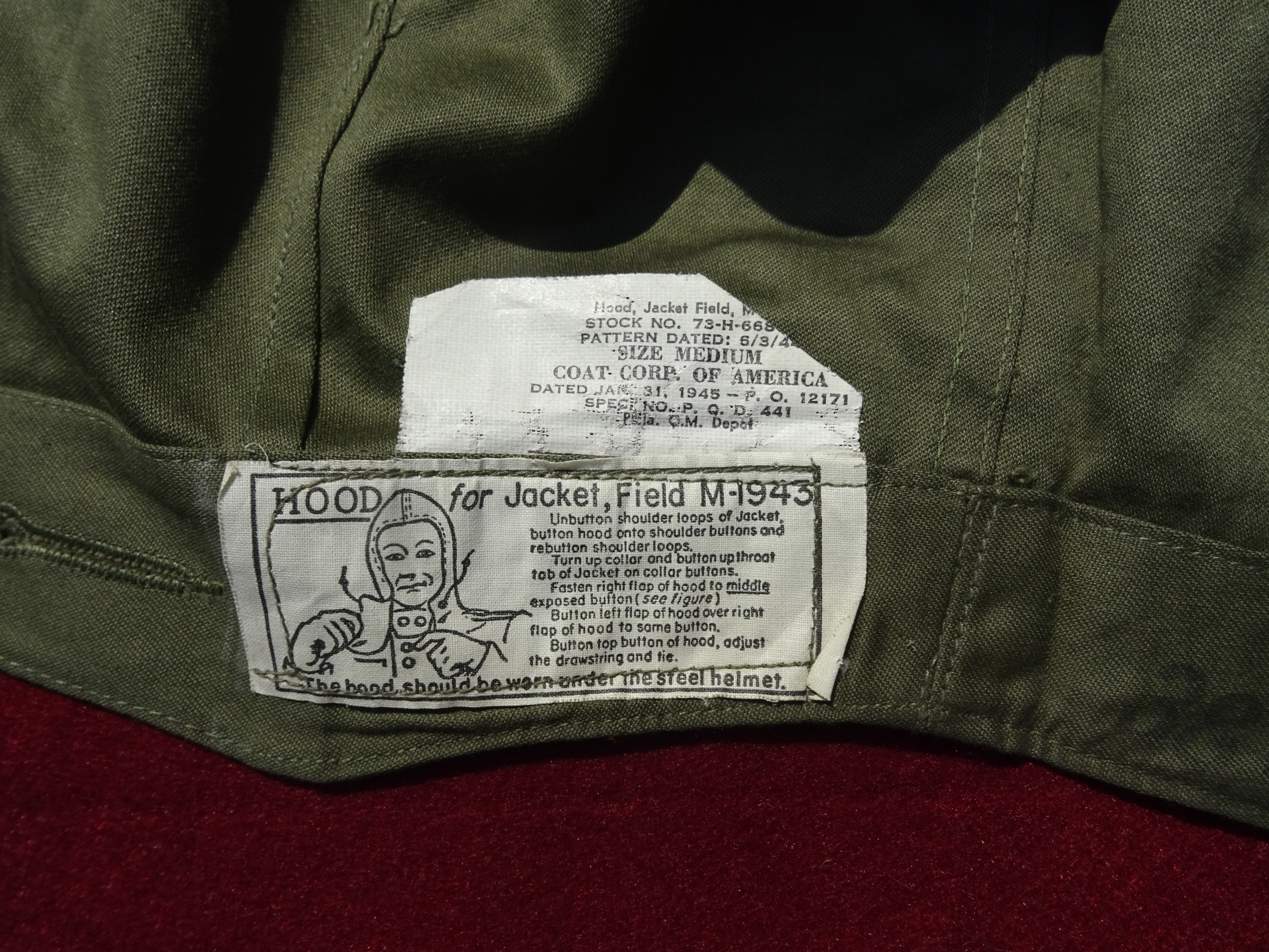 Hood Jacket Field M-1943