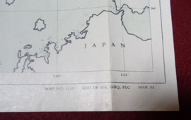 Korean War Map - Stars and Stripes Magazine 1952