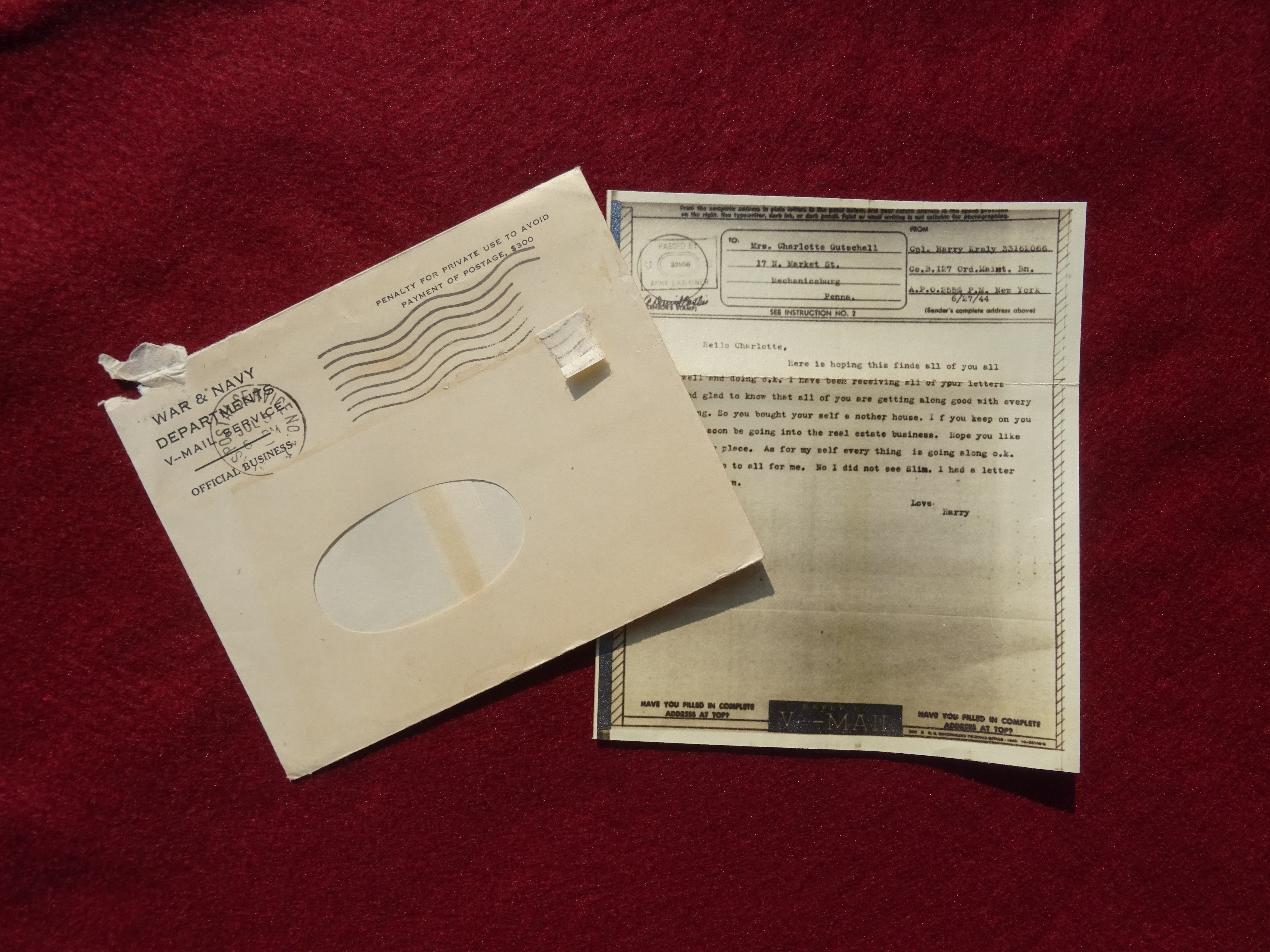 Correspondence grouping 5th Armored Division ww2