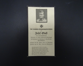 German WW2 death notice Gefreiter Infanterie Regiment