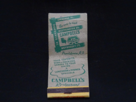 Vintage USA matchbook 'Campbell's Restaurant'