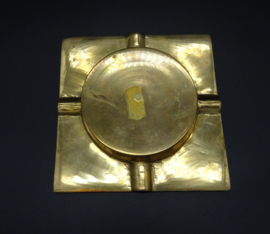 Vintage brass square ashtray