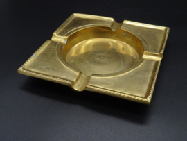 Vintage brass square ashtray