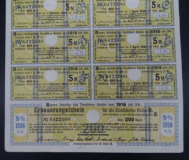 German Kriegsanleihe (War bonds) 5 Mark 1916