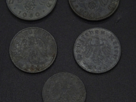 German Reichspfennig set of 5 coins (2)