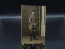 German postcard officer with Iron Cross ribbon
