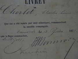 Belgian military pay book 1875
