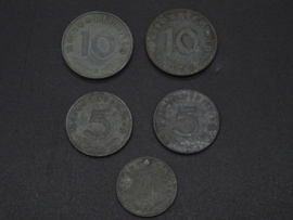 German Reichspfennig set of 5 coins (2)