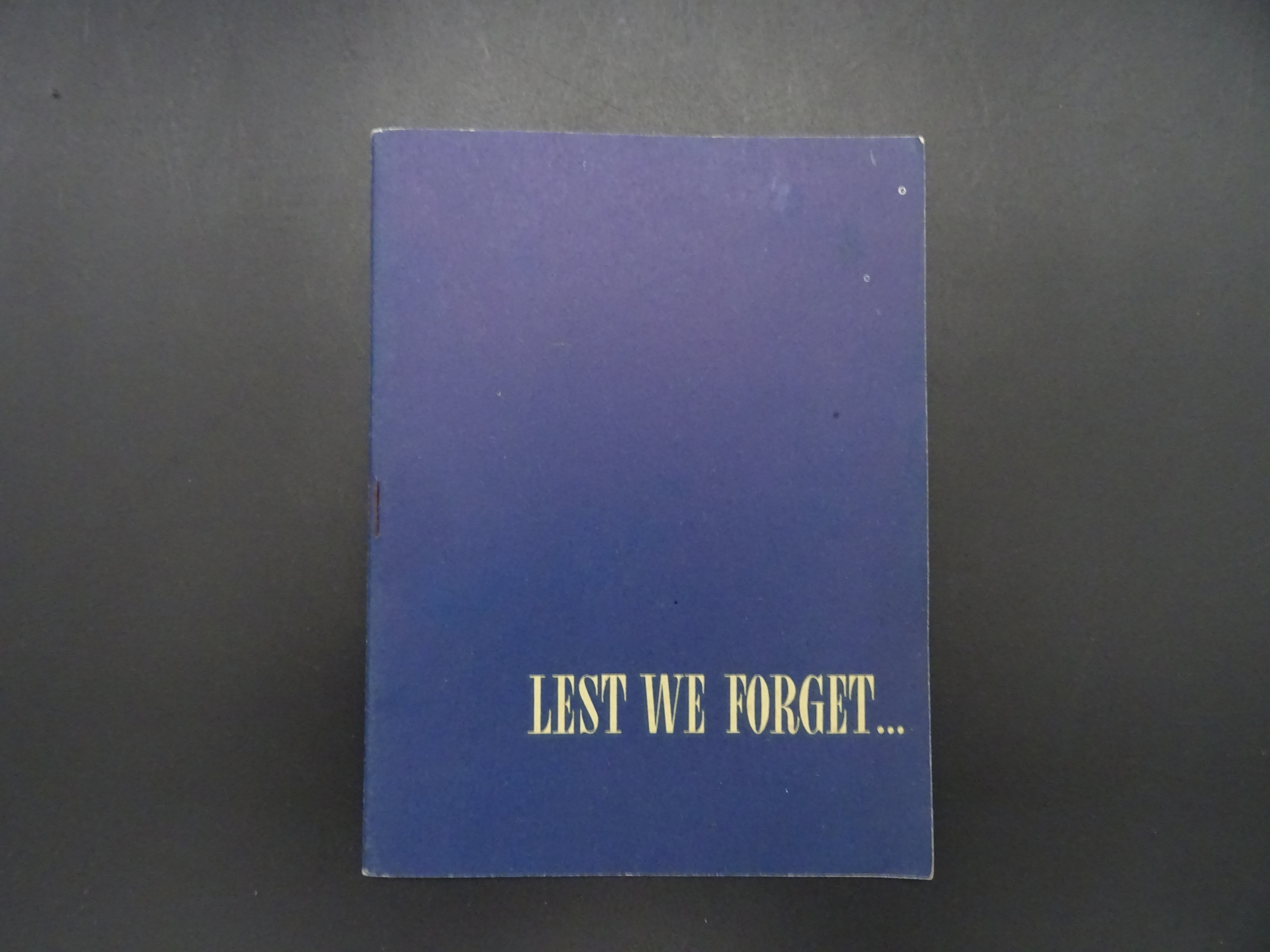US Navy booklet 'Lest we forget' 1943