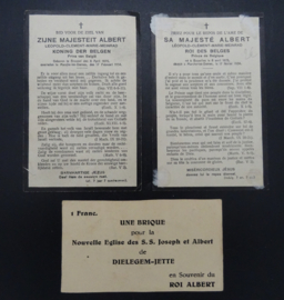 5 Belgian Royal Funeral Cards