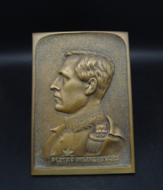 Belgian brass plaque King Albert I WW1