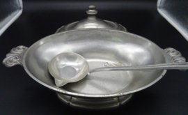Pewter soup tureen