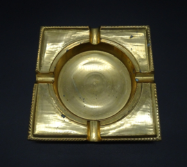 Vintage brass square ashtray
