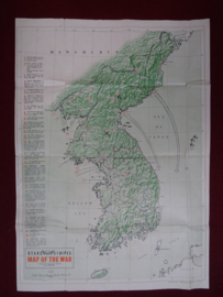 Korean War Map - Stars and Stripes Magazine 1952