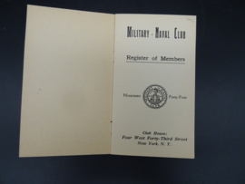US Military Naval Club - Register of Members 1942