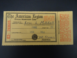 American Legion membership card 1946