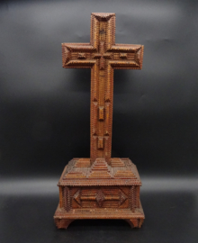 Tramp Art crucifix ca. 1920's