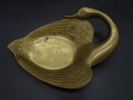 Vintage brass swan tray