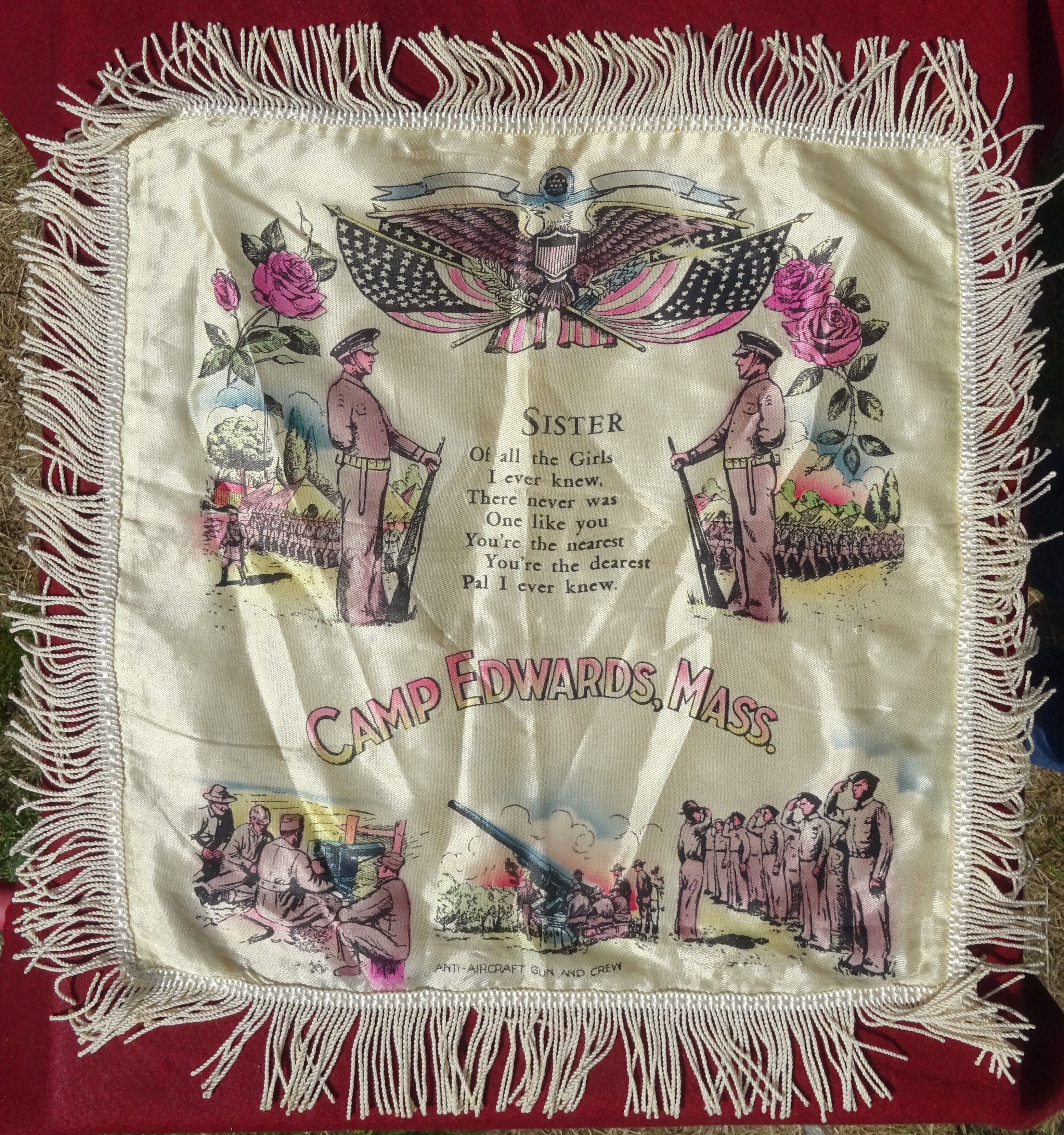 US Sweetheart pillow case 'Sister' Camp Edwards