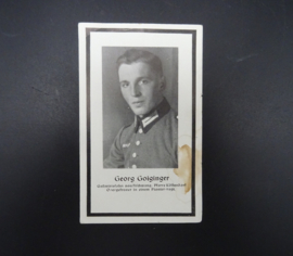German WW2 death notice Obergefreiter Pionier Regiment