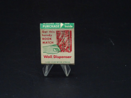 Vintage USA matchbook 'Wall Dispenser'