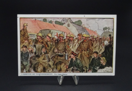 Belgian postcard 'Arrivee au cantonnement'