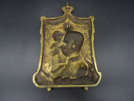 Belgian brass plaque King Albert and Queen Elisabeth WW1
