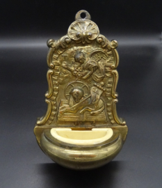 Brass Holy water font Lamb of God