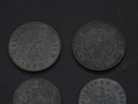 German Reichspfennig set of 5 coins (2)