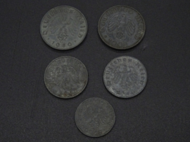 German Reichspfennig set of 5 coins (2)