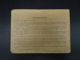 War Ration Book No.3 with stamps
