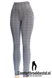 Comfortbroek blok zwart wit/grijs 216-5