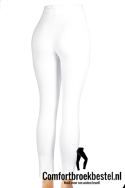 Comfortbroek met rits en touw wit