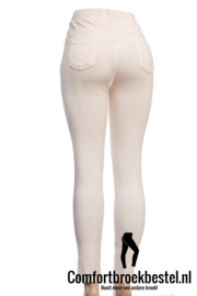 Comfortbroek gebroken Wit