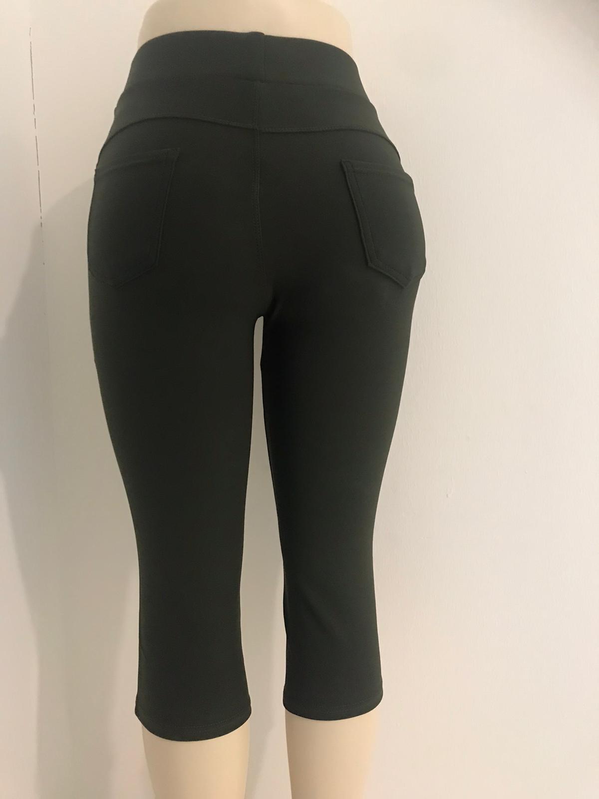 Comfortbroek capri olijf groen