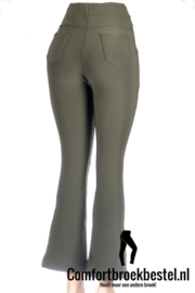 Flared broek olijfgroen