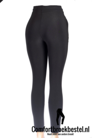 Comfortbroek met rits en touw zwart