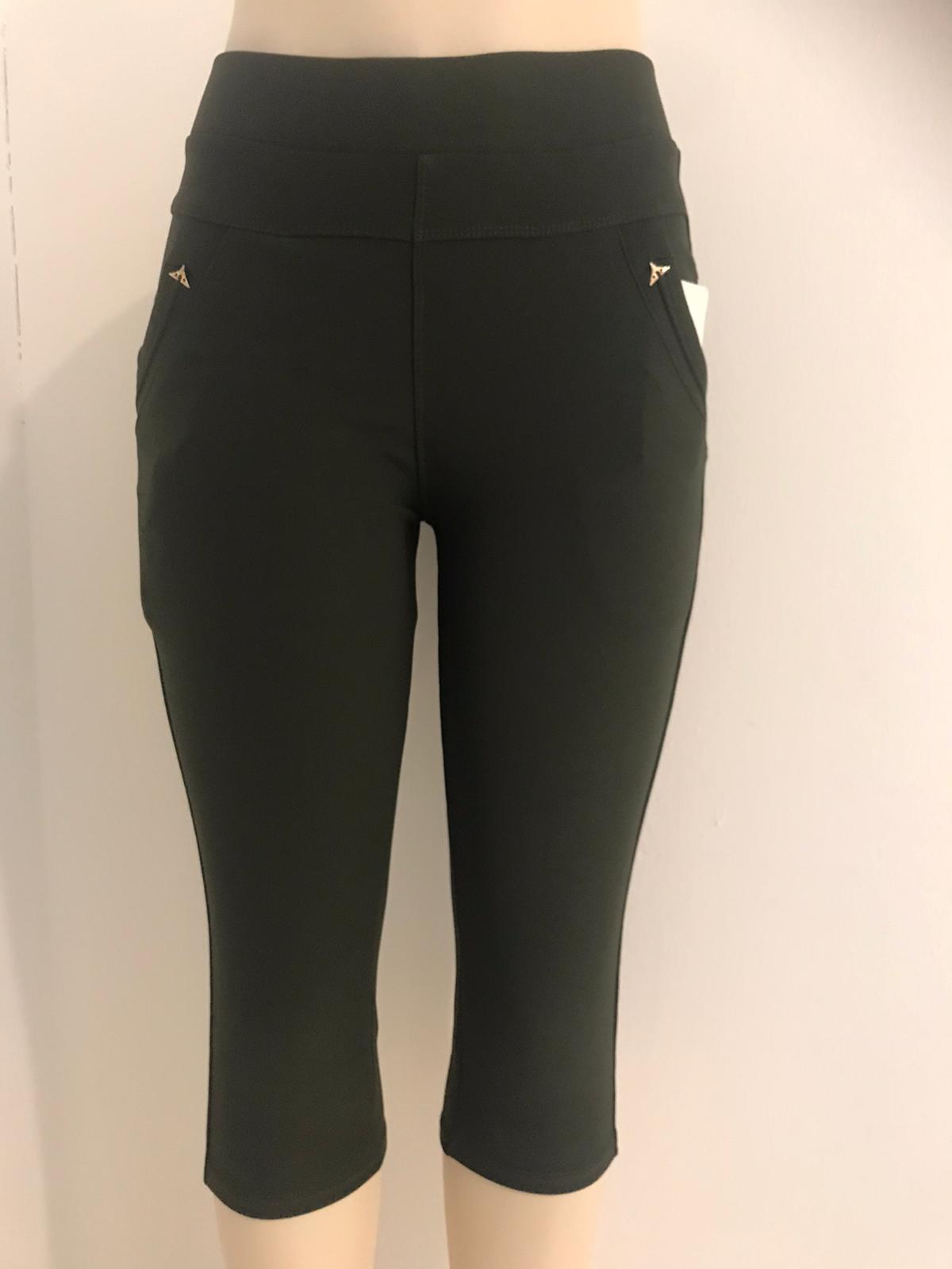 Comfortbroek capri olijf groen