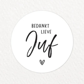 Sticker - Bedankt lieve juf (5st)