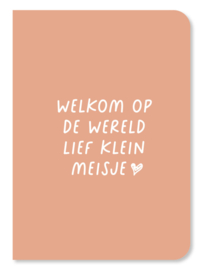 Kaart ‘Welkom meisje’ (dubbel met envelop)