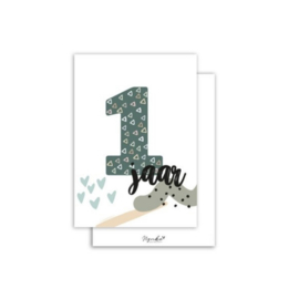 Minikaartje ‘1 jaar’ groen