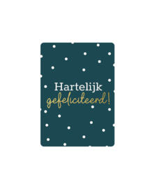 Minikaartje ‘Hartelijk gefeliciteerd’ groen/blauw